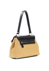 Guess Maggie Straw Medium Shoulder Bag, Black