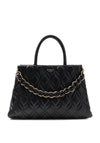 Guess Maxine Medium Quilted Satchel Bag, Black