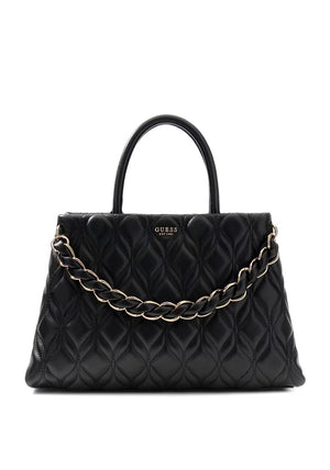Guess Maxine Medium Quilted Satchel Bag, Black