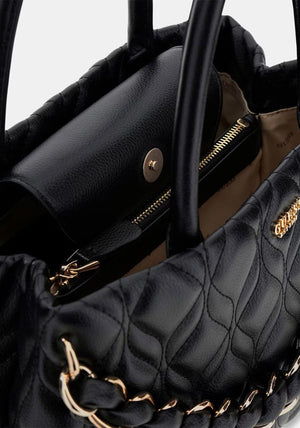 Guess Maxine Medium Quilted Satchel Bag, Black
