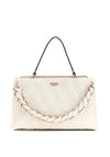 Guess Maxine Small Quilted Satchel Bag, Off White