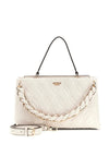 Guess Maxine Small Quilted Satchel Bag, Off White
