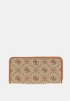 Guess Neda 4G Peony Textile Large Wristlet Wallet, Brown