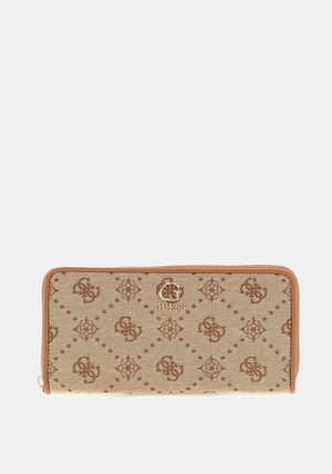 Guess Neda 4G Peony Textile Large Wristlet Wallet, Brown