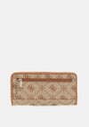 Guess Neda 4G Peony Textile Large Wristlet Wallet, Brown
