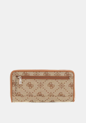 Guess Neda 4G Peony Textile Large Wristlet Wallet, Brown