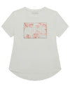 Guess Older Girl Rhinestone Logo Short Sleeve Tee, White