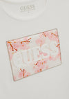 Guess Older Girl Rhinestone Logo Short Sleeve Tee, White