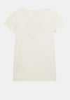 Guess Older Girl Triangle Floral Logo Short Sleeve Tee, White