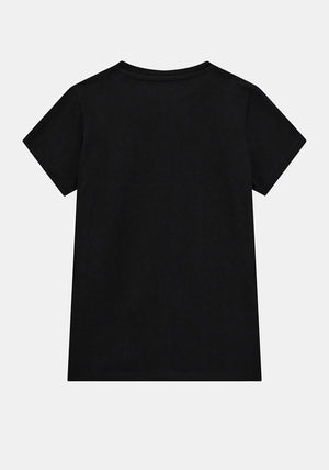 Guess Older Girl Triangle Logo Short Sleeve Tee, Black