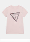 Guess Older Girl Triangle Logo Short Sleeve Tee, Pink