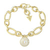 Guess Oval Link Pendant Bracelet, Gold