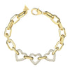 Guess Pavé Hearts Bracelet, Gold