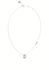 Guess Rolling Hearts CZ Necklace, Silver