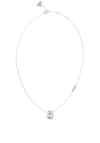 Guess Rolling Hearts CZ Necklace, Silver