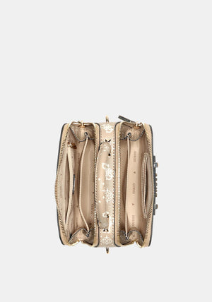 Guess Silia Mini Round Crossbody Bag, Beige
