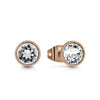 Guess Solitaire Stud Earrings, Rose Gold