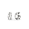 Guess Spilt Hoop Earrings, Silver