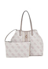 Guess Erenia 4G Logo Large Tote Bag, Off White & Taupe