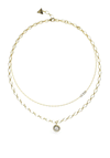 Guess Unique Solitaire Layered Necklace, Gold
