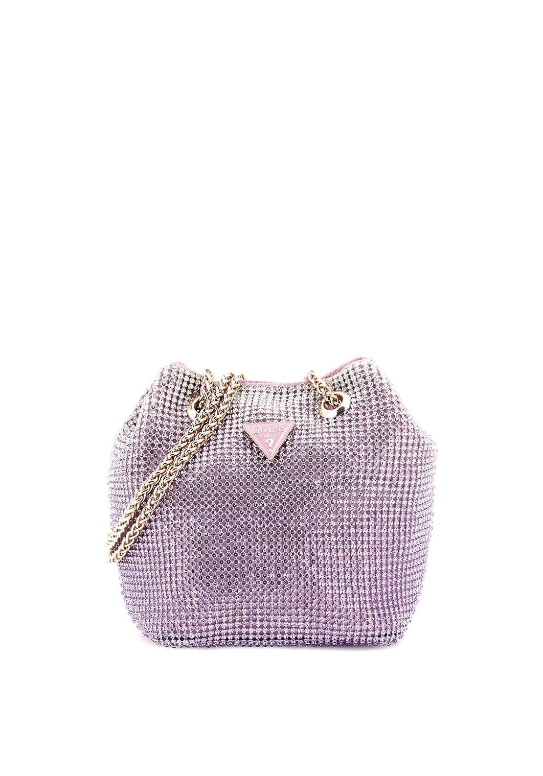 Guess Zalina Rhinestone Mini Bucket Bag, Purple