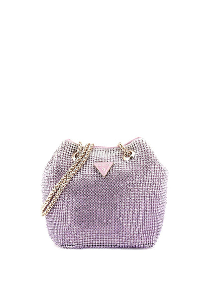 Guess Zalina Rhinestone Mini Bucket Bag, Purple McElhinneys