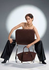 Guess Allegra Medium Girlfriend Tote Bag, Chocolate Brown