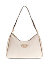 Guess Anise Double Zip Detail Shoulder Bag, Stone
