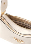 Guess Anise Double Zip Detail Shoulder Bag, Stone