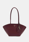 Guess Bolena Saffiano Large Shoulder Bag, Wine