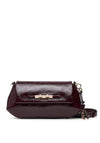 Guess Carmella Small Logo Flap Over Crossbody Bag, Burgundy
