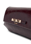 Guess Carmella Small Logo Flap Over Crossbody Bag, Burgundy