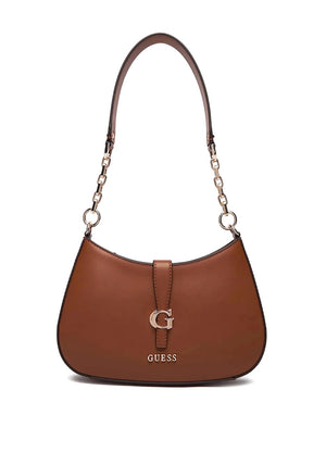 Guess Carrie Flap Shoulder Bag, Tan