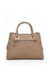 Guess Cresidia II Monogram Debossed Satchel, Brown