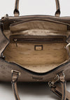 Guess Cresidia II Monogram Debossed Satchel, Brown