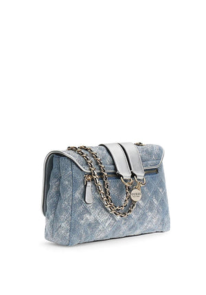 Guess Gilly II Convertible Denim Flap Bag, Blue
