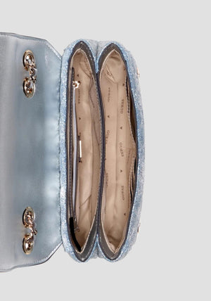 Guess Gilly II Convertible Denim Flap Bag, Blue