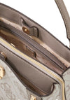 Guess Karnilla Logo Girlfriend Satchel, Natural