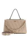Guess Maxine Small Quilted Satchel Bag, Light Taupe