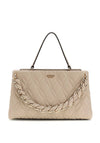 Guess Maxine Small Quilted Satchel Bag, Light Taupe