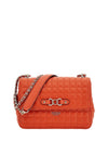 Guess Nadira Quilted Flap Over Small Crossbody Bag, Orange