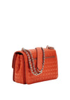 Guess Nadira Quilted Flap Over Small Crossbody Bag, Orange