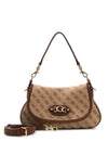 Guess Samantha Small Logo Shoulder Bag, Beige