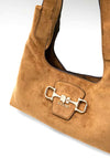 Guess Sunset Small Suedette Shoulder Bag, Tan