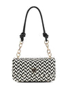Guess Tessi Woven Flap Shoulder Bag, Black