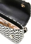 Guess Tessi Woven Flap Shoulder Bag, Black