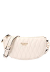 Guess Valla Mini Faux Leather Quilted Mini Shoulder Bag, Off White