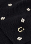Guess Viscose Blend Pearl Knitted Scarf, Black
