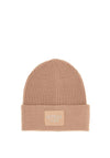 Guess Viscose Blend Knitted Beanie, Beige