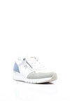 Gabor Metallic Suede Leather Trainers, White & Blue